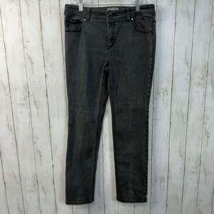 Chico's‎ So Slimming Women's Gray Stretch Jeans Slim Fit Dark Wash Size 1